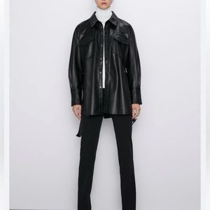 Zara leather shirt / shacket